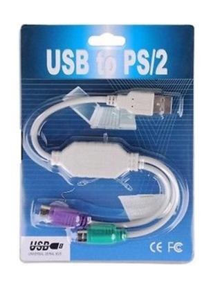 Imagem de Kit 5 Cabo Adaptador Conversor Usb Para 2 Ps2 Teclado Mouse