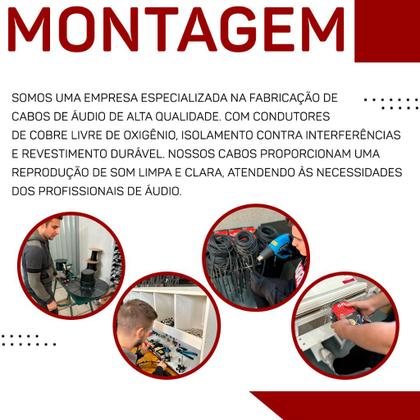 Imagem de Kit 5 Cabo De Microfone P10 Mono Para Xlr Fêmea 10m Metros - Eletrolon