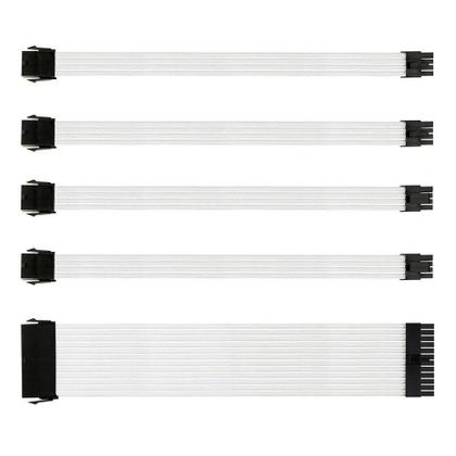 Imagem de Kit 5 cabo sleeved branco extensor fonte 1-atx 2-cpu 2-gpu