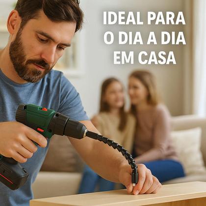 Imagem de Kit 5 Cabos Extensor Flexível Bits 1/4 Chicote Parafusadeira