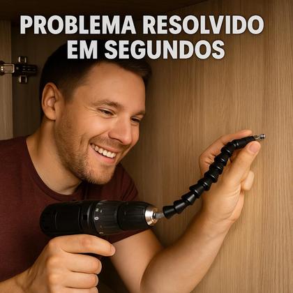 Imagem de Kit 5 Cabos Extensor Flexível Bits 1/4 Chicote Parafusadeira