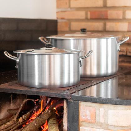 Imagem de Kit 5 Caçarolas Em Alumínio Linha Hotel Industrial Nº 22 24 26 28 30