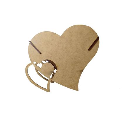 Imagem de Kit 5 Cachepot Vaso Coração 17x11x15 Laser Mdf Madeira