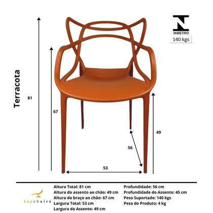 Imagem de Kit 5 cadeiras allegra terra cota
