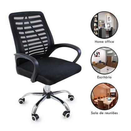 Imagem de Kit 5 Cadeiras de Escritório Esteirinha Mesh Ergonômica