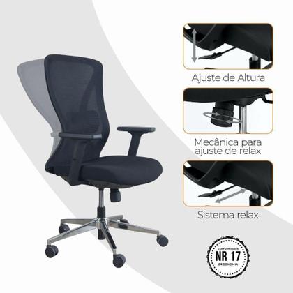 Imagem de Kit 5 Cadeiras De Escritório Sem Apoio Oficial Work