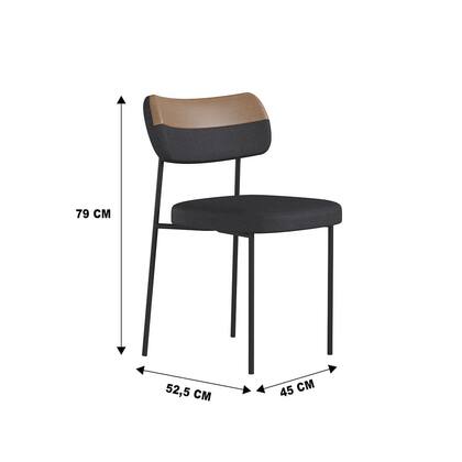 Imagem de Kit 5 Cadeiras Estofadas Camila Para Sala Jantar Gourmet em Aço material sintético e Linho EdeCasaMoveis