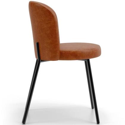 Imagem de Kit 5 Cadeiras Sala De Jantar Estofada Gavi L02 material sintético Camel
