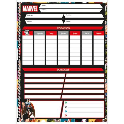 Imagem de Kit 5 Caderno Marvel Now Espiral 80 Fls + Cartografia e Desenho Vingadores