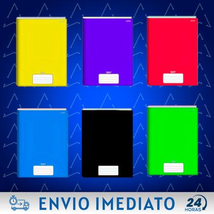 Imagem de Kit 5 Cadernos Brochura (A4) - Capa Dura 48 Folhas - JANDAIA