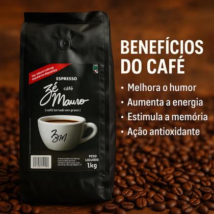 Imagem de Kit 5 Café Torrado Em Grãos Espresso Zé Mauro Pacote 1kg