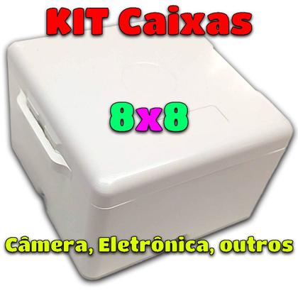 Imagem de Kit 5 Caixa Sobrepor Parafusar 8x8 para Cftv Câmeras Dvr Fonte Balun Eletrônica