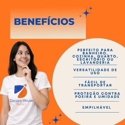 Imagem de Kit 5 Caixas Cesto Organizador Jutta 2 Litros Preta Com Tampa