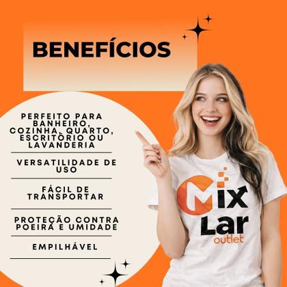 Imagem de Kit 5 Caixas Cesto Organizador Jutta Preto 2 Litros Com Tampa