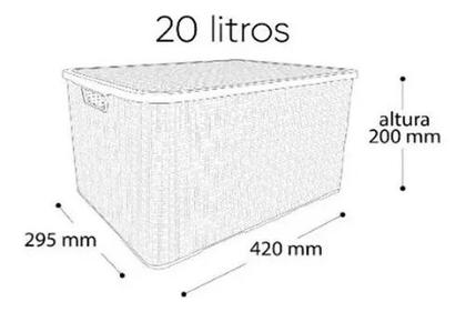 Imagem de Kit 5 Caixas/cesto Organizador Rattan Preto - 7l, 15l, 20l