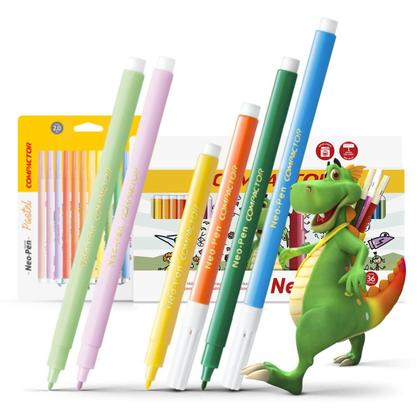 Imagem de Kit 5 caixas de canetinha Mirim Neo-Pen Compactor 2,0 com 24 cores