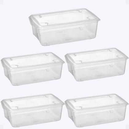 Imagem de Kit 5 Caixas Leve 5 Pague 4 Caixas Organizadoras Para Sapatos