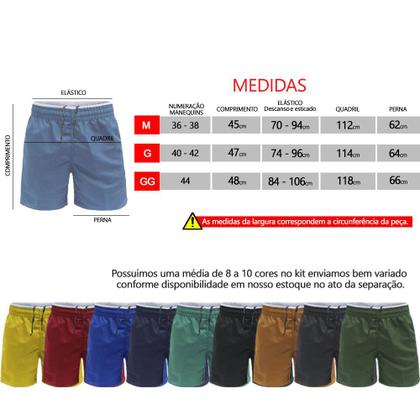 Imagem de Kit 5 Calção Short Masculino Microfibra Tactel Fitness Moda Praia Dia a Dia