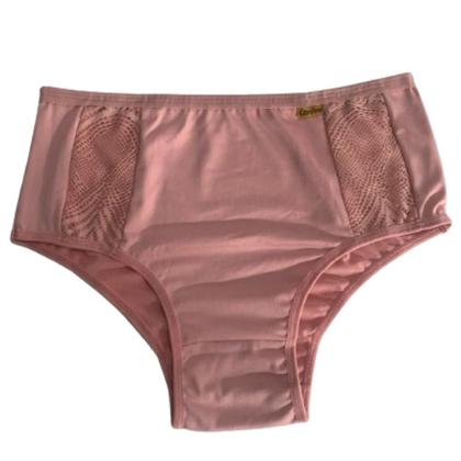 Imagem de Kit 5 Calcinha Calçola Conforto Com Renda Senhora Tangão Cintura Alta Microfibra Lingerie Mulher