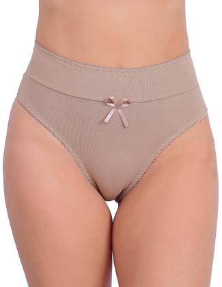 Imagem de Kit 5 Calcinha Cintura Alta Algodão Cotton com Cós Duplo Lingerie Reforçado Confortável de Fábrica