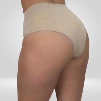 Imagem de Kit 5 Calcinha Cós Alto Lisa Cinta Modeladora Pós Parto Lingerie Feminina Suplex Alta Compressão
