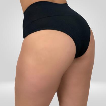 Imagem de Kit 5 Calcinha Cós Alto Lisa Cinta Modeladora Pós Parto Lingerie Feminina Suplex Alta Compressão