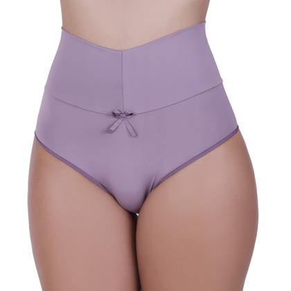 Imagem de Kit 5 Calcinha Cós Alto Modeladora Pós Parto - c10 KIT 5 THAMIRES PRETA ROSA VINHO CINZA SATIM