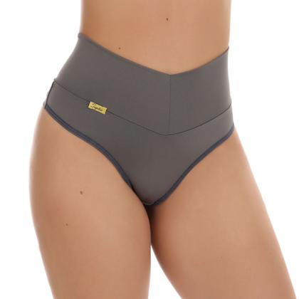 Imagem de Kit 5 Calcinha Cós Alto Modeladora Tanga Fio Dental Duplo Cintura Alta Lingerie Feminina