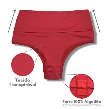 Imagem de Kit 5 Calcinha Feminina Cós Alto Duplo Atacado Revenda