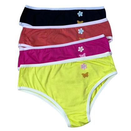 Imagem de Kit 5 Calcinha Infantil Menina Criança Confortável Laterais Largas Toque Macio