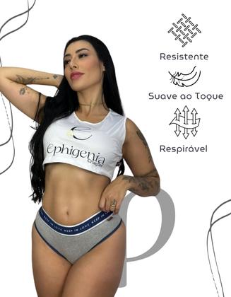 Imagem de Kit 5 Calcinha Lingerie Conforto Feminina Cintura Alta Sustentação Cós Elástico Roupa Moda Intima