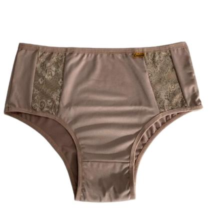 Imagem de Kit 5 Calcinha Plus Size Cintura Alta Lingerie Feminino Calçola Senhora Cós Alto Renda Vovó Conforto