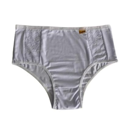 Imagem de Kit 5 Calcinha Plus Size Cintura Alta Lingerie Feminino Calçola Senhora Cós Alto Renda Vovó Conforto