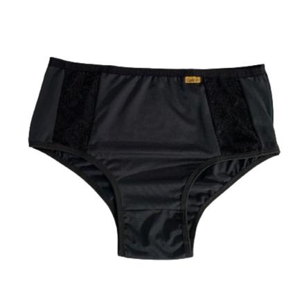 Imagem de Kit 5 Calcinha Plus Size Cintura Alta Lingerie Feminino Calçola Senhora Cós Alto Renda Vovó Conforto