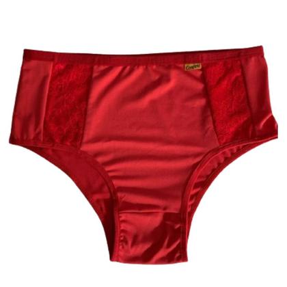 Imagem de Kit 5 Calcinha Plus Size Cintura Alta Lingerie Feminino Calçola Senhora Cós Alto Renda Vovó Conforto