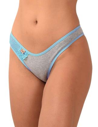 Imagem de Kit 5 Calcinhas Atacado Algodão Mescla detalhe renda sobreposta que não toca a pele Lingerie