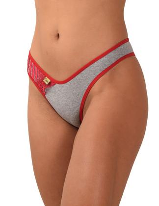 Imagem de Kit 5 Calcinhas Atacado Algodão Mescla detalhe renda sobreposta que não toca a pele Lingerie