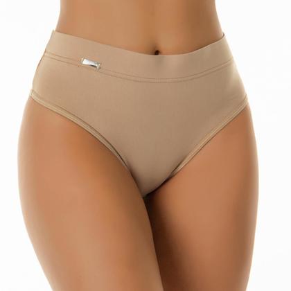 Imagem de Kit 5 Calcinhas Calçola Modeladora Cós Alto Cintura Alta Em Microfibra Lisa Revenda