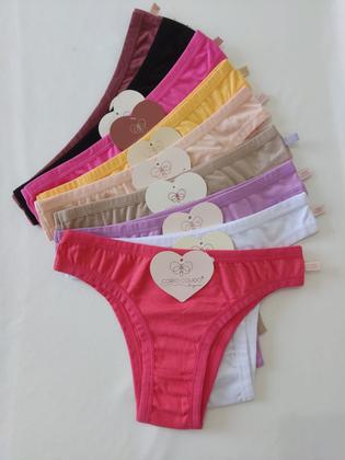 Imagem de Kit 5 Calcinhas de Algodão Corpo Colado Modelo Tanga