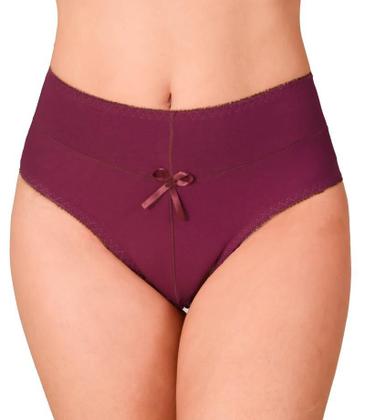 Imagem de KIT 5 Calcinhas Feminina de Algodão Cintura Alta cós tecido duplo Lisas 