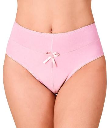 Imagem de KIT 5 Calcinhas Feminina de Algodão Cintura Alta cós tecido duplo Lisas 