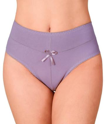 Imagem de KIT 5 Calcinhas Feminina de Algodão Cintura Alta cós tecido duplo Lisas 