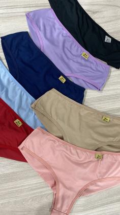 Imagem de Kit 5 Calcinhas Fio Duplo Sem Costura Fio Dental Lateral Larga Conforto Empina Bumbum