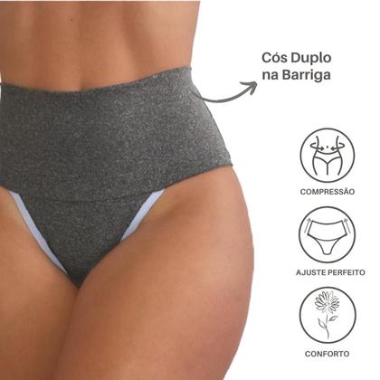 Imagem de Kit 5 Calcinhas Fitness Modeladora Segura Barriga Suplex Fit