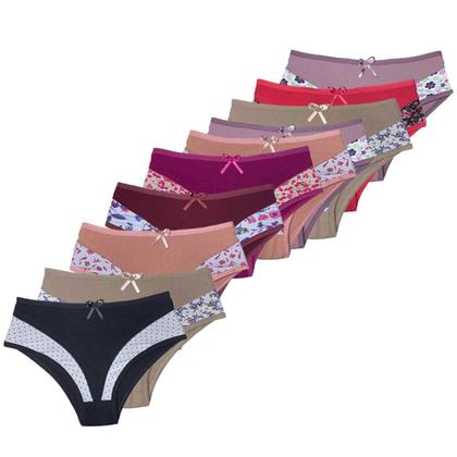 Imagem de Kit 5 Calcinhas Plus Size Algodão Cotton Calçola do 48 ao 56 Grande Confortável