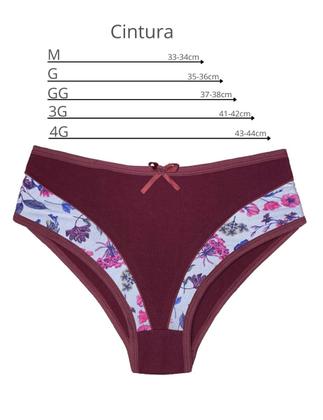 Imagem de Kit 5 Calcinhas Plus Size Algodão Cotton Calçola do 48 ao 56 Grande Confortável