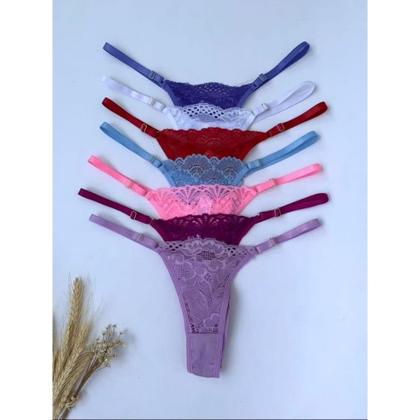 Imagem de Kit 5 Calcinhas Sexy Fio Dental Duplo Com Regulagem