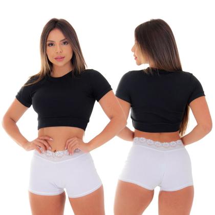 Imagem de Kit 5 Calcinhas Short Copacabana Algodão Penteado