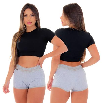 Imagem de Kit 5 Calcinhas Short Copacabana Algodão Penteado