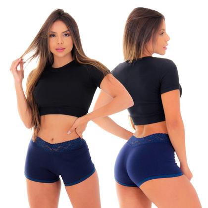 Imagem de Kit 5 Calcinhas Short Copacabana Algodão Penteado